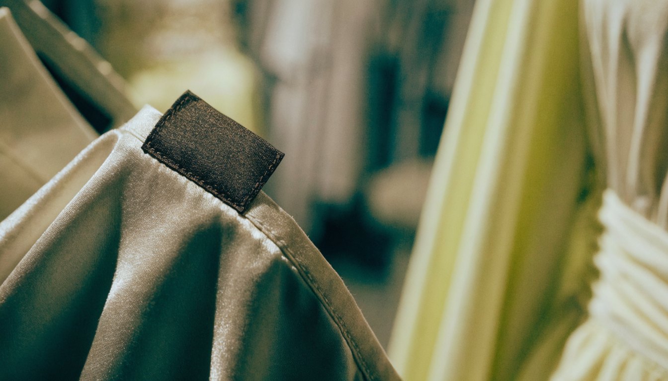 Kendi markasının yaka etiketi dikilmiş butik giyim ürünleri