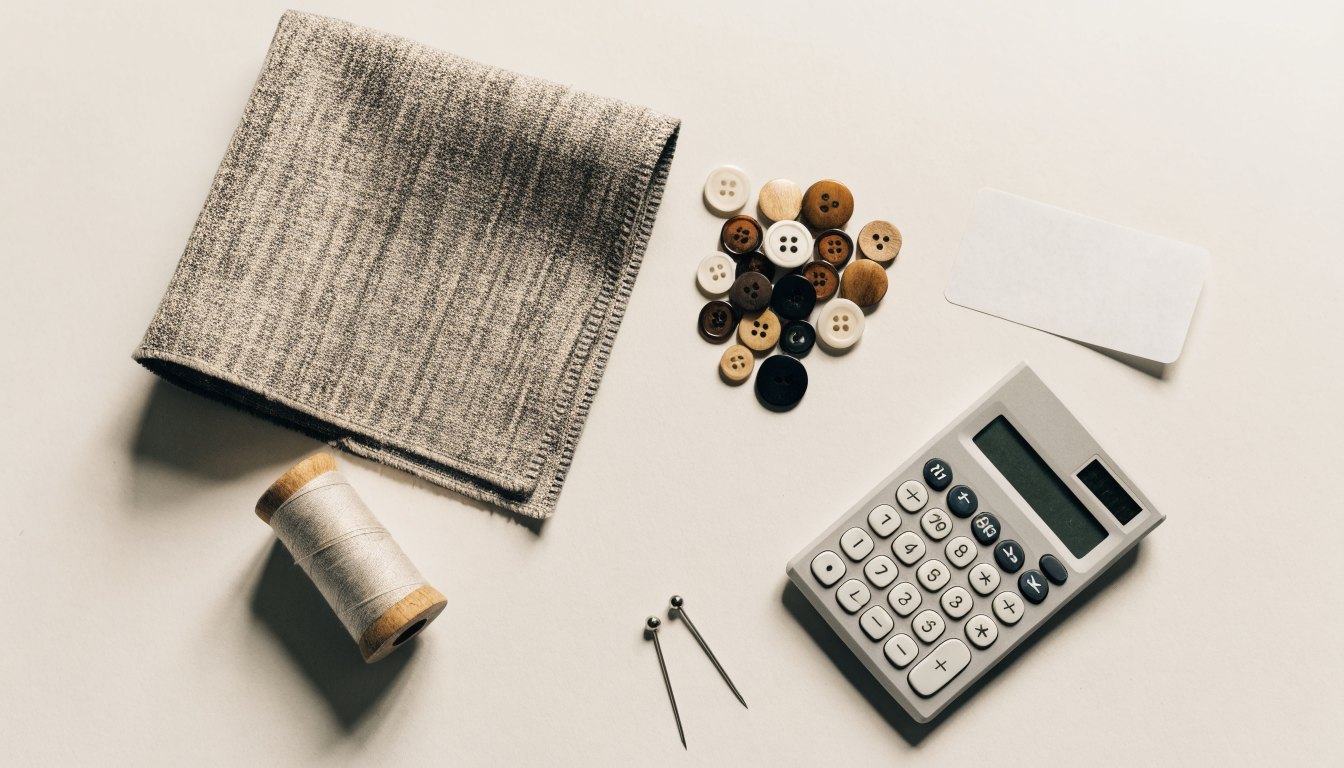 Kumaş, dikim, aksesuar ve etiket kalemlerini gösteren fason üretim teklifi ve kumaş örnekleri
