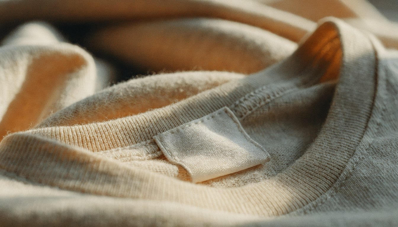 Kendi marka logolu dokuma yaka etiketi dikilmiş Private Label tişört ensesi
