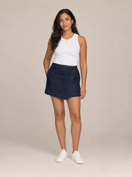Anvelop Düğmeli Denim Etek