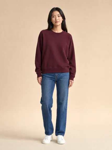 Bisiklet Yaka Üç İplik Sweatshirt