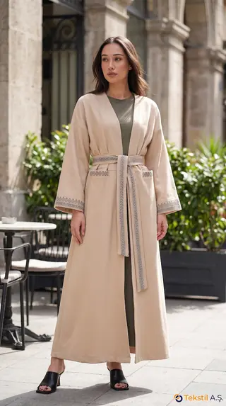 Çiçek Desenli Modal Kimono Mavi