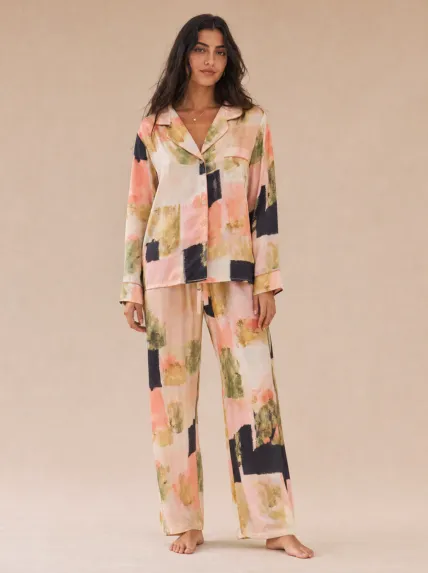 Dökümlü İpek Pijama Altı