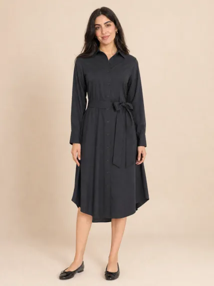 Düğmeli Kloş Etekli Uzun Polyester Tunik