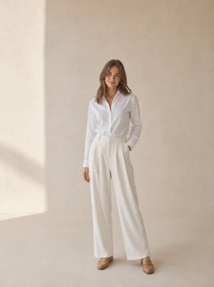 Düz Kesim Gabardin Pantolon