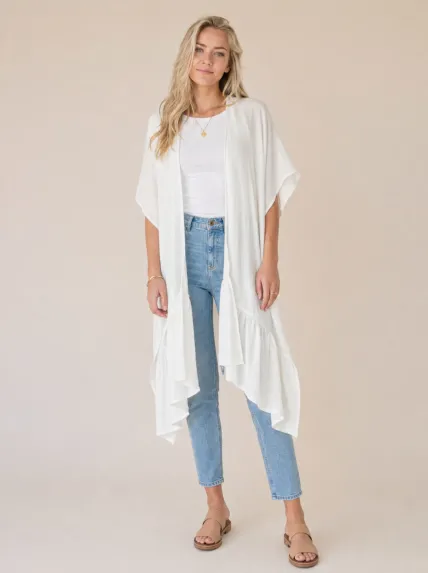 Fırfır Detaylı Müslin Kimono