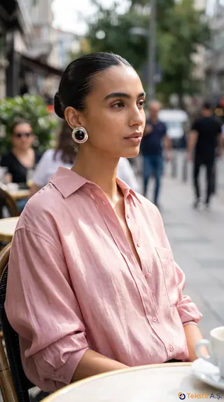 Oversize Saten Gömlek