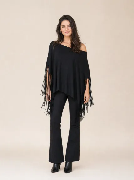 Püskül Detaylı Denim Kimono