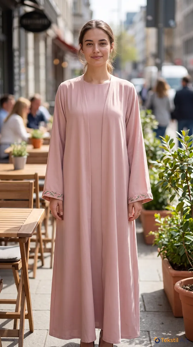Medine İpeği Kimono Pudra - Kimono & Panço fason üretim