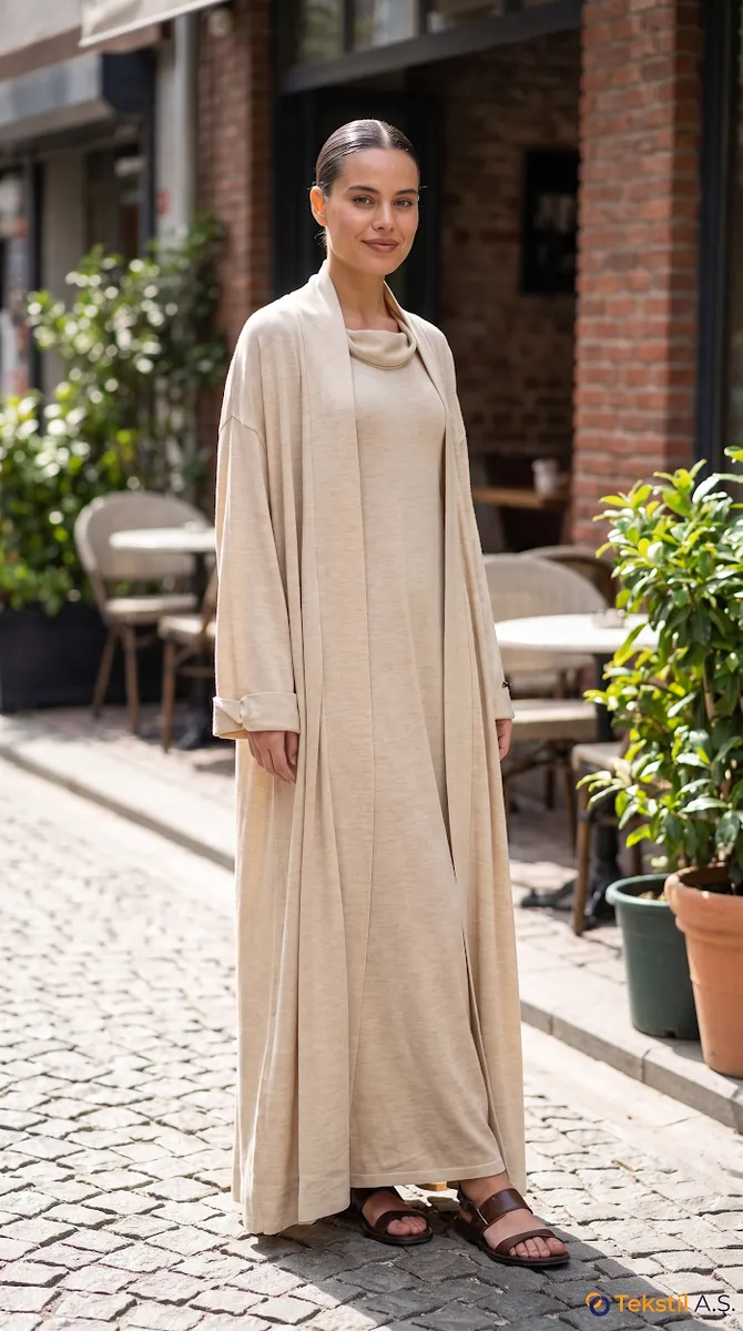 Örgü Pamuk Keten Kimono