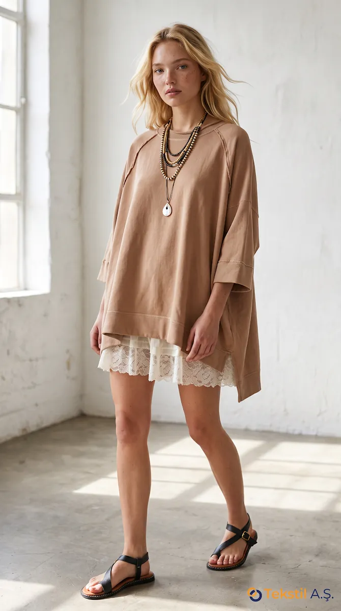Oversize İki İplik Sweatshirt - Sweatshırt fason üretim